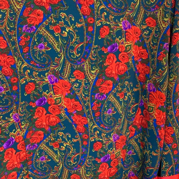 Vintage Victoria Secret Gold Label Night Pajama Shirt Blazer Red Rose Holiday LG - Picture 5 of 9